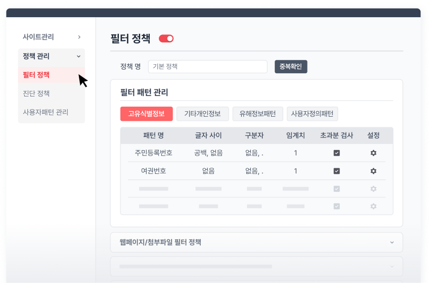 WS 기능 정책 관리 및 현황 분석